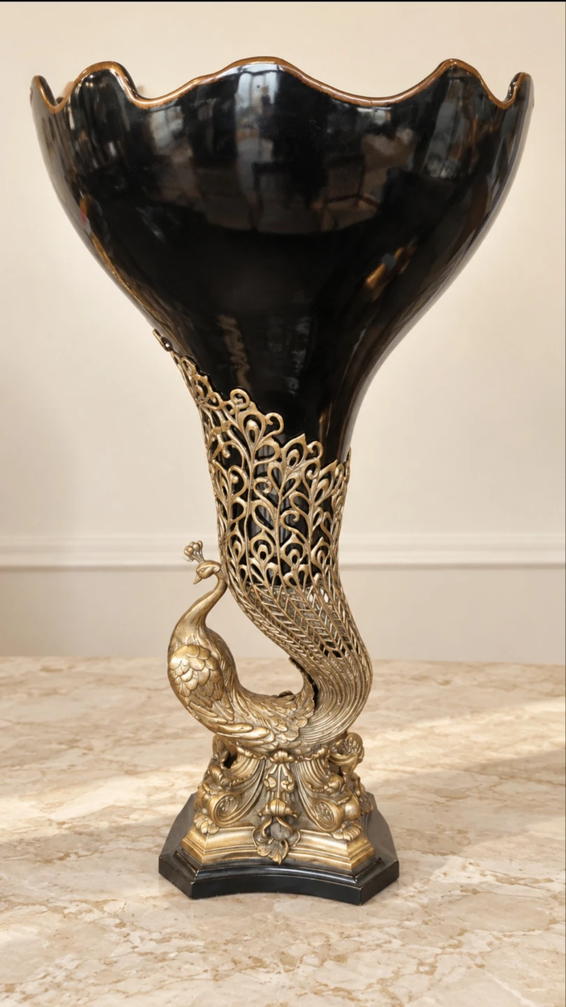 Decorative Peacock Vase