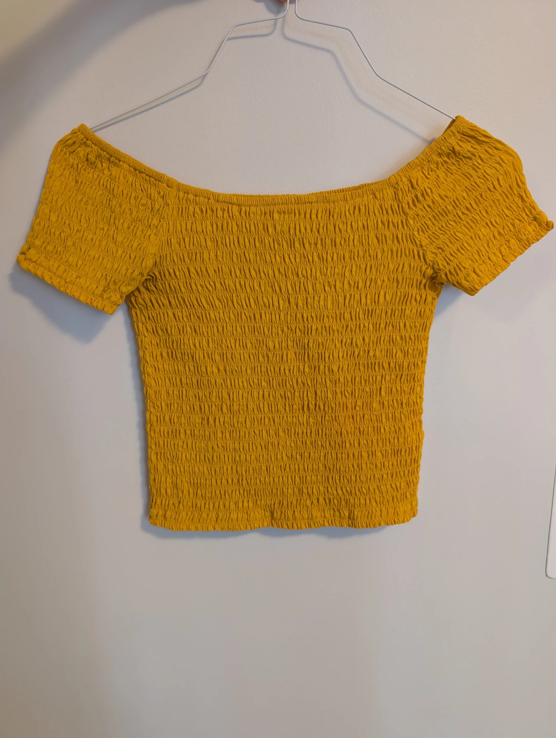 Yellow off-shoulder top