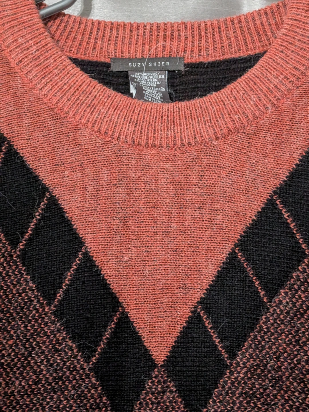 Suzy Shier Geometric Fringe Poncho Sweater - photo 3