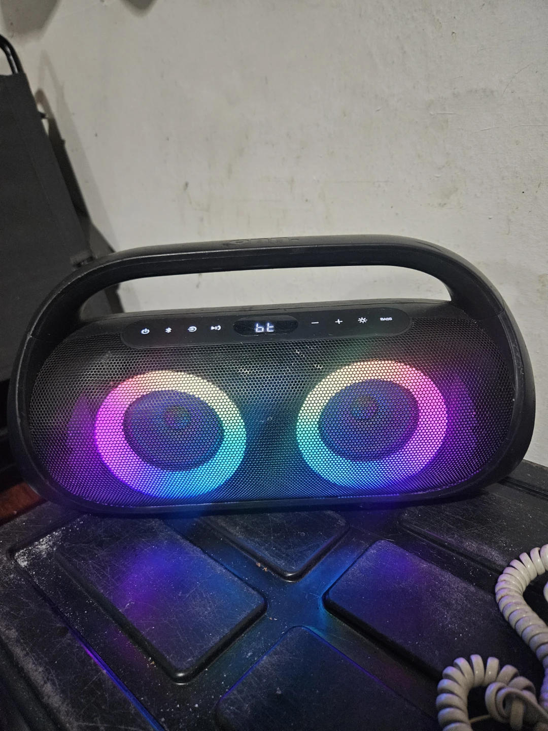 onn. Portable Bluetooth Speaker with LED Lights
