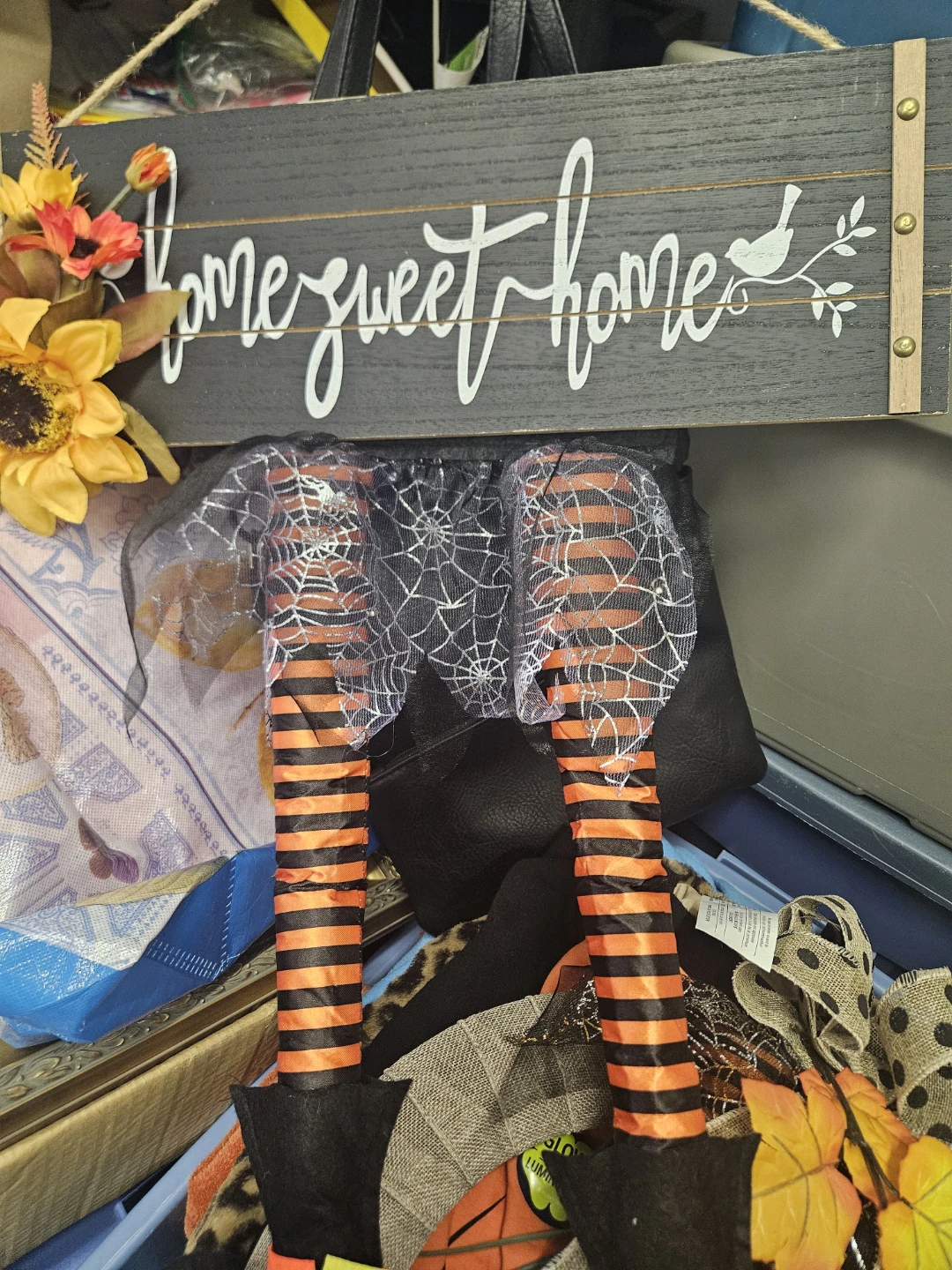 Halloween Witch Leg Wreath, x2 - photo 2