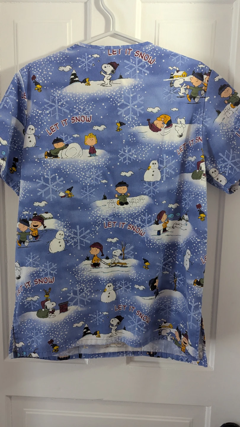 Peanuts Let It Snow Scrub Top