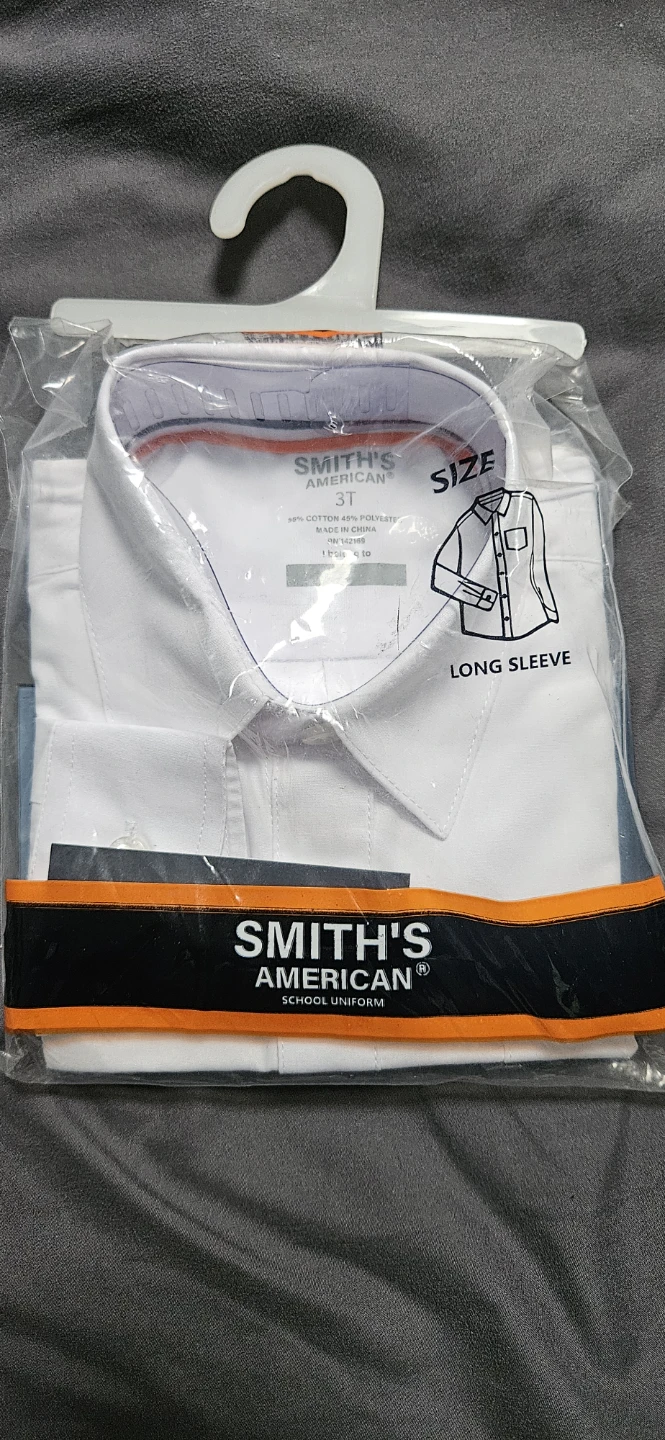 Smith's American School Uniform Long Sleeve Shirt 3T White