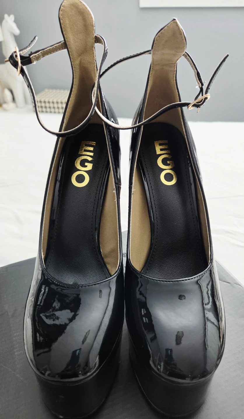 Ego Black Patent Platform Heels