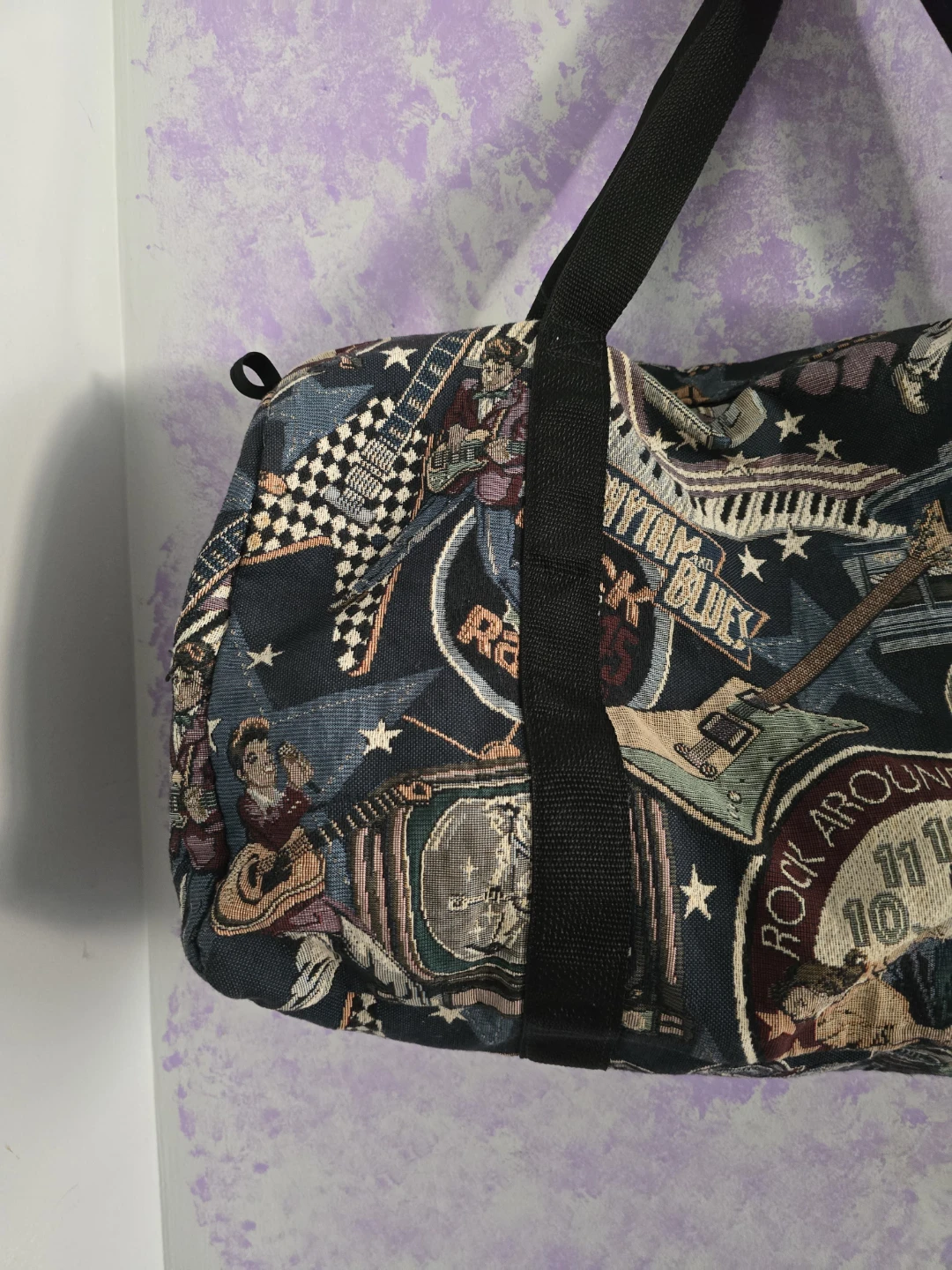 Vintage Rock & Roll Tapestry Duffel Bag - photo 4