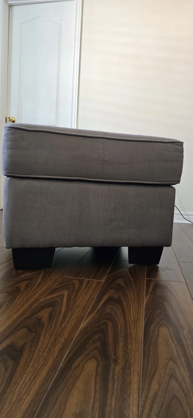 Grey fabric ottoman - photo 2