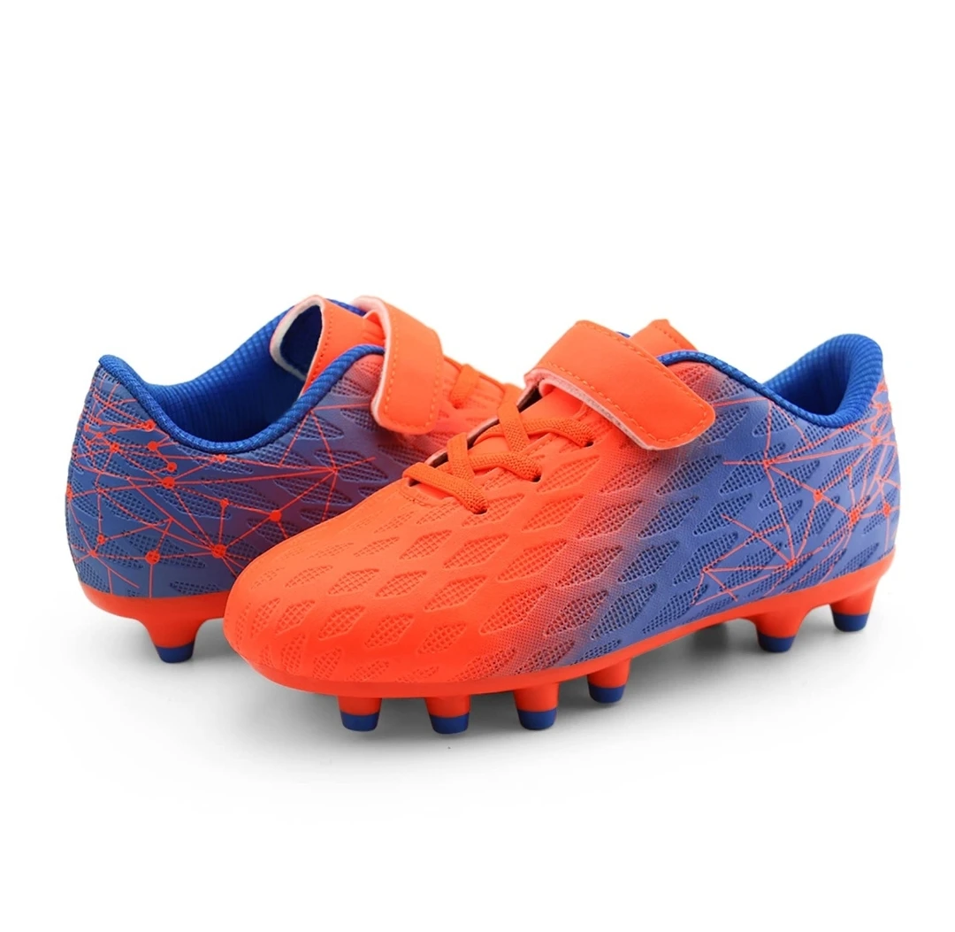 Kids Soccer Cleats Orange and Blue