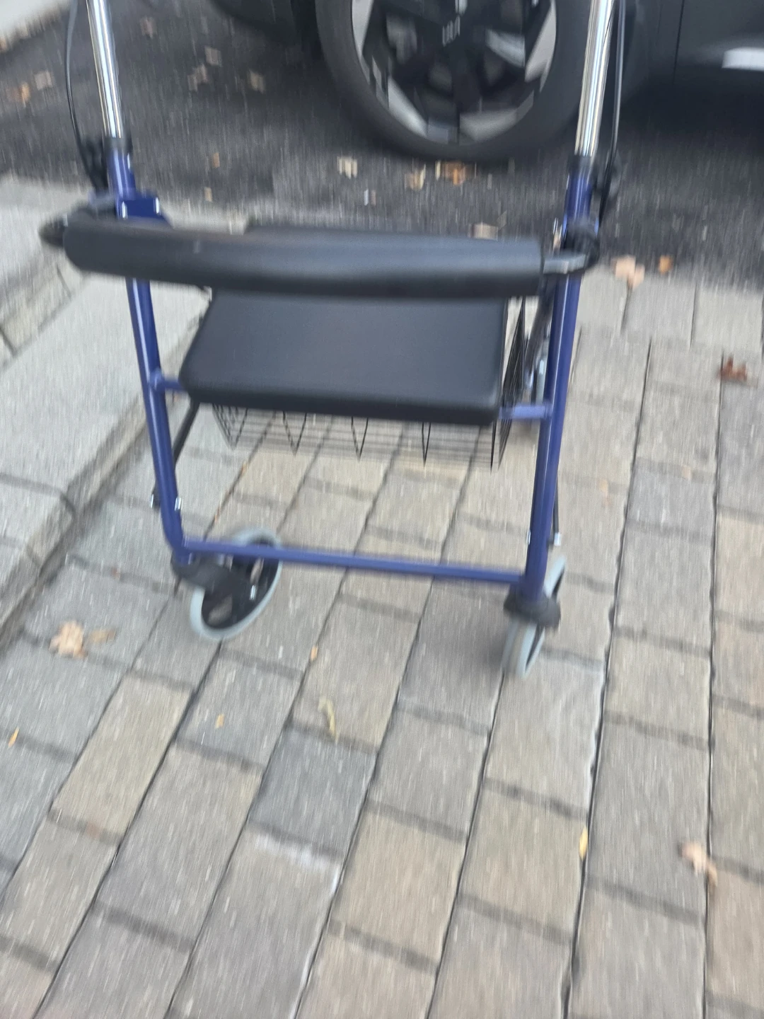 Blue Rolling Walker with Seat and Basket - photo 4
