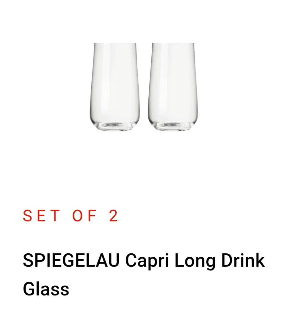 Spiegelau CAPRI Long Drink Glasses - Set of 2