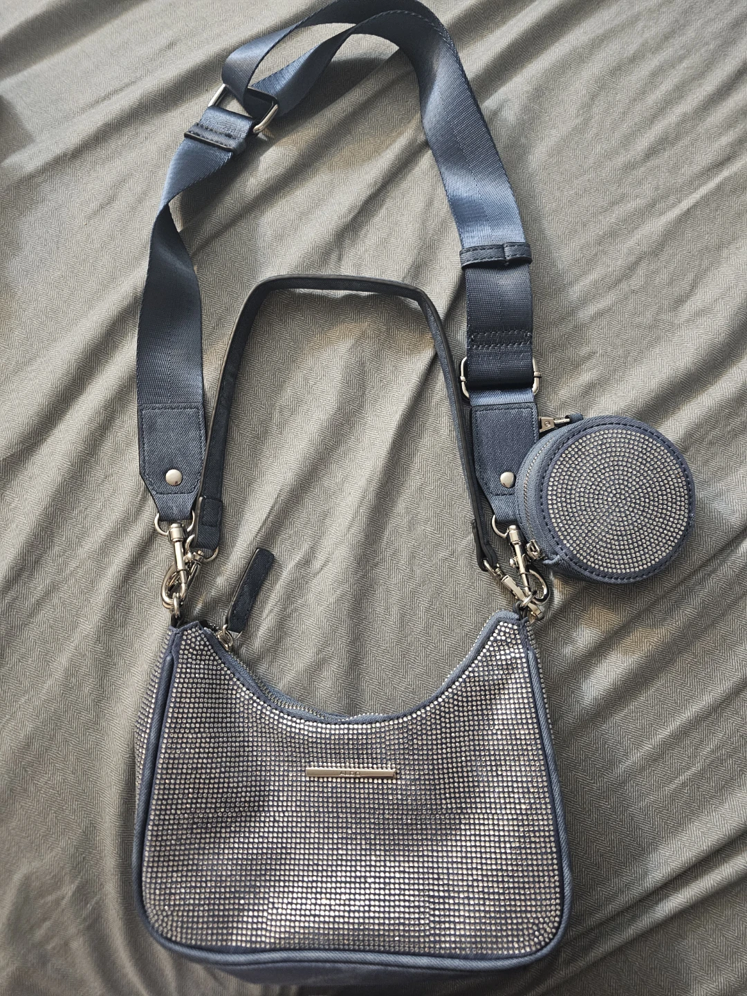 ALDO Rhinestone Shoulder Bag with Pouch