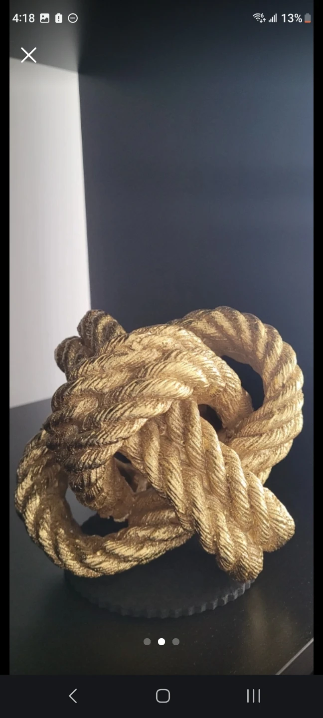 New Decorative Gold Rope Knot Sculpture - photo 2