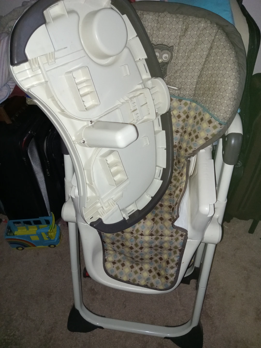 Baby High Chair with Owl Print