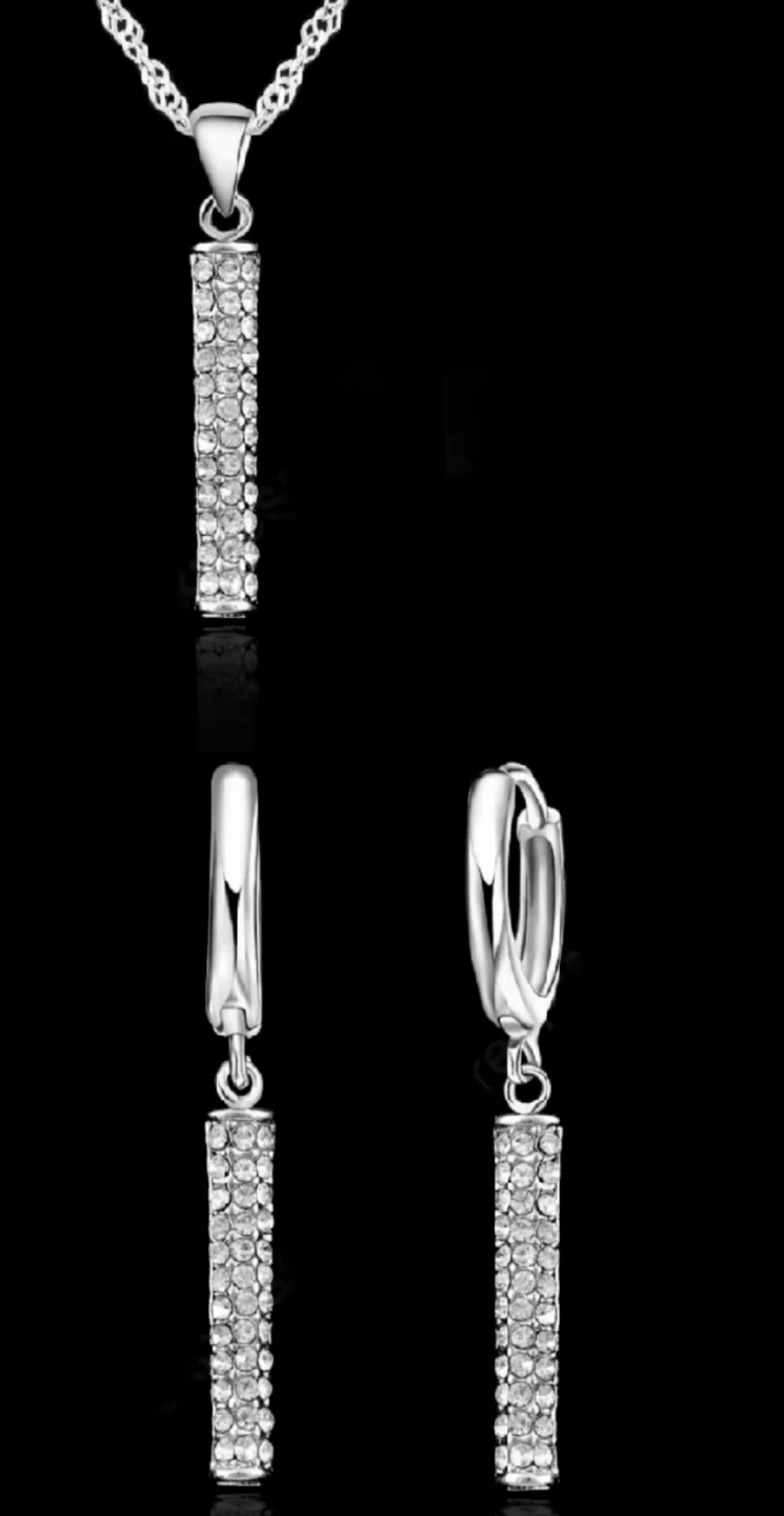Brand New Sterling Silver 925 Necklace and Earring Set