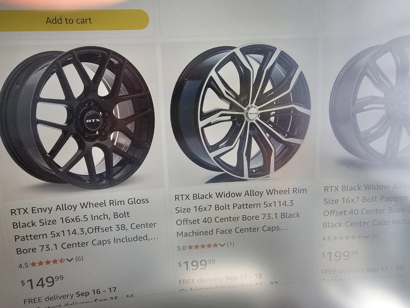 NEW Alumium Alloy Wheels 17x7.5 Gloss Black Milled - photo 5