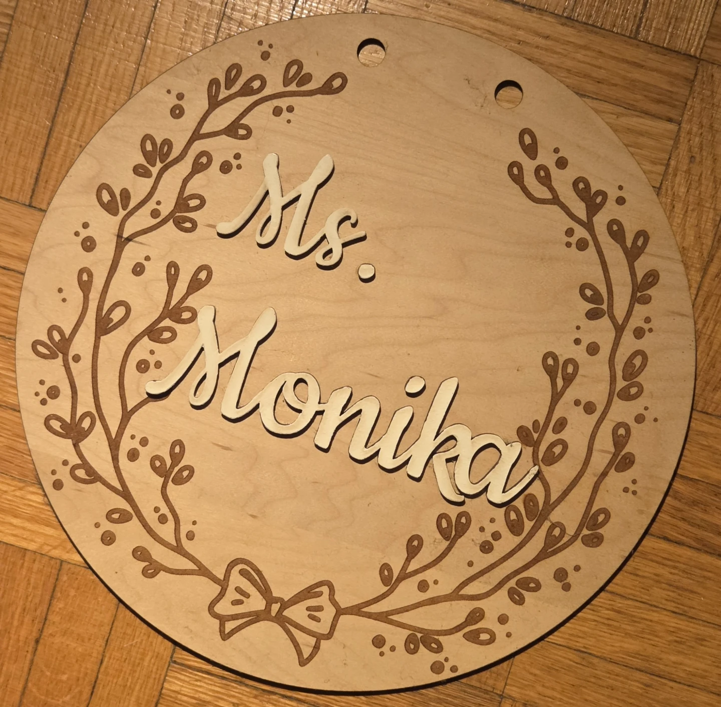 Custom Wooden Name Sign Ms. Monika