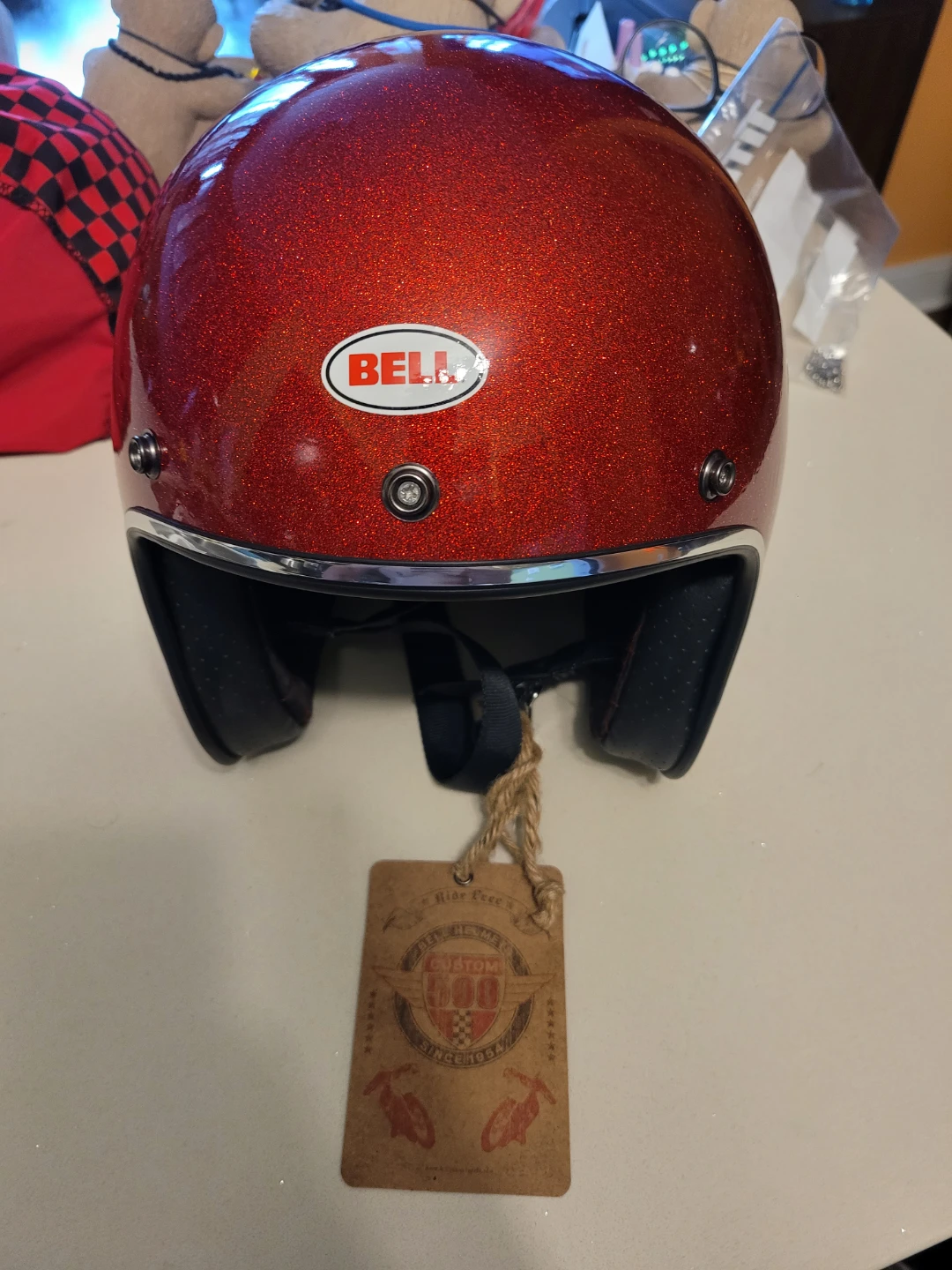 Bell Custom 500 Open Face Helmet Red Glitter