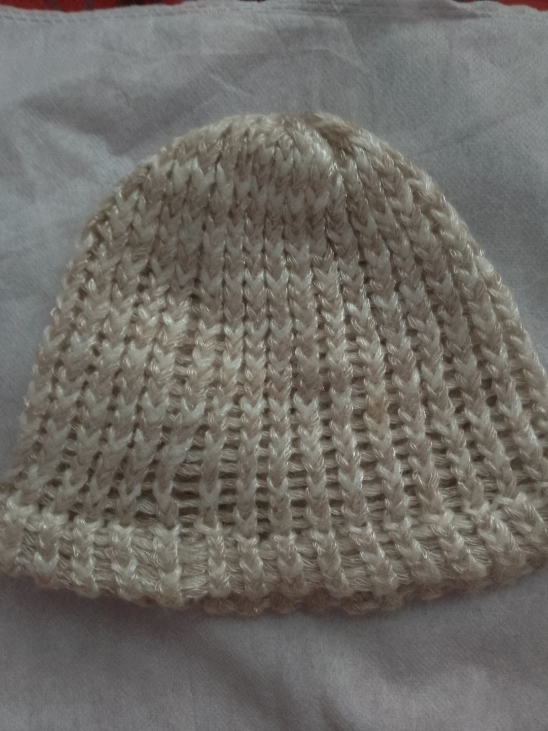Cream Knit Beanie 🏈