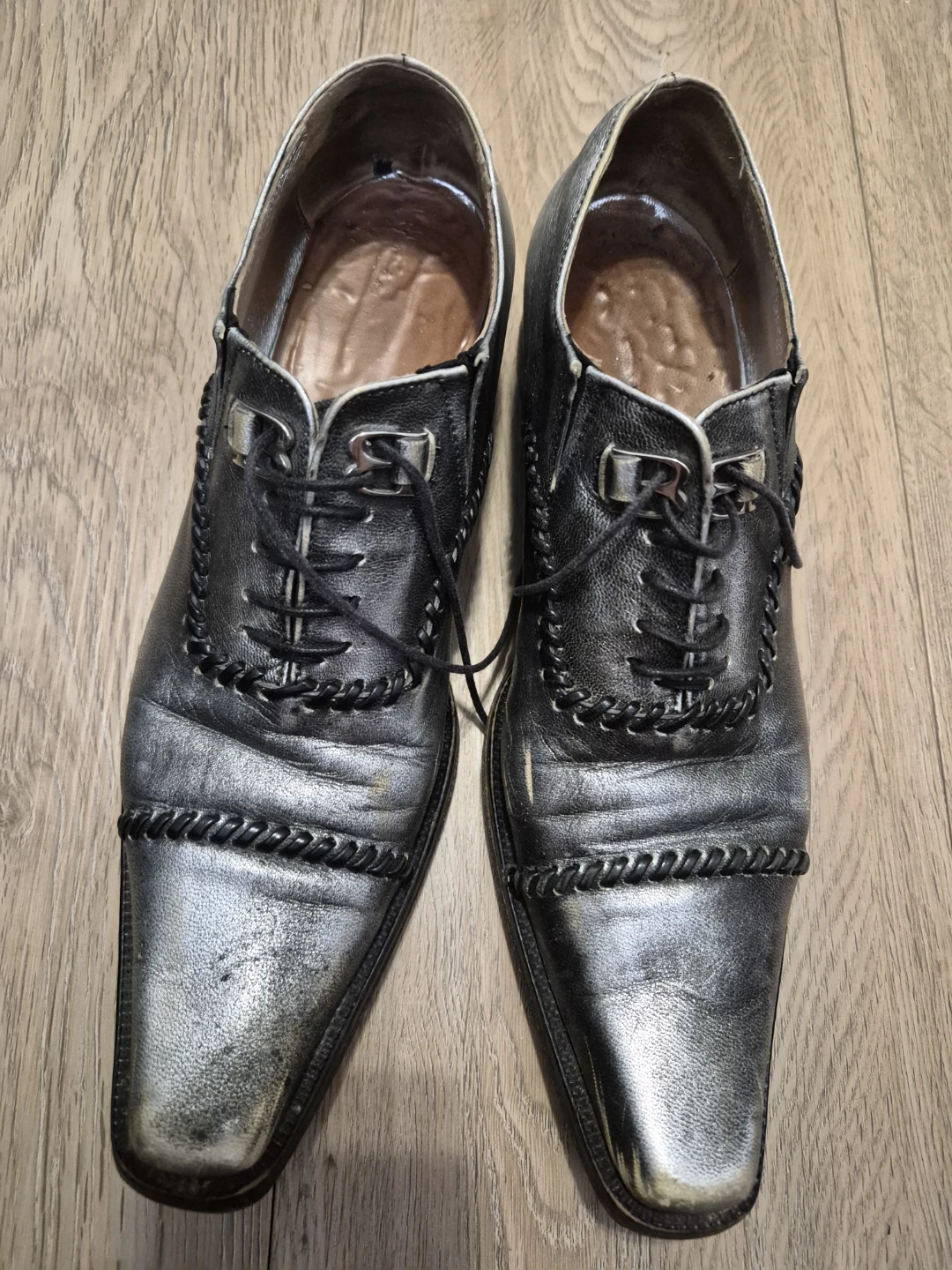 Bagatto Leather Shoes Silver Size 7.5