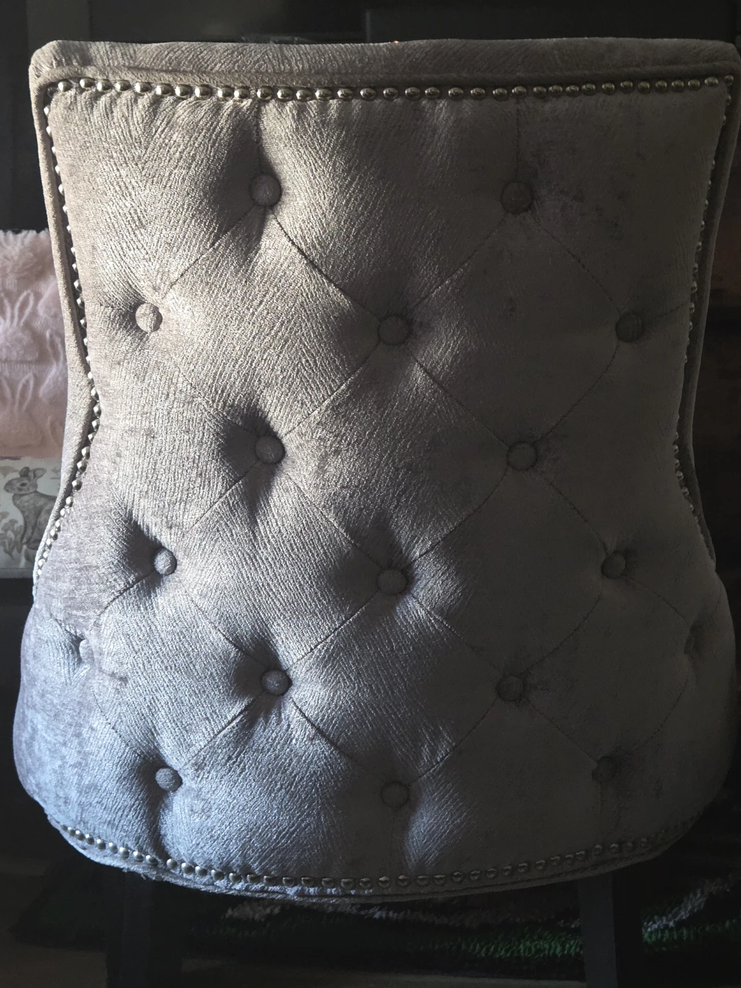Set of 2 Grey Tufted Accent Chairs - photo 2