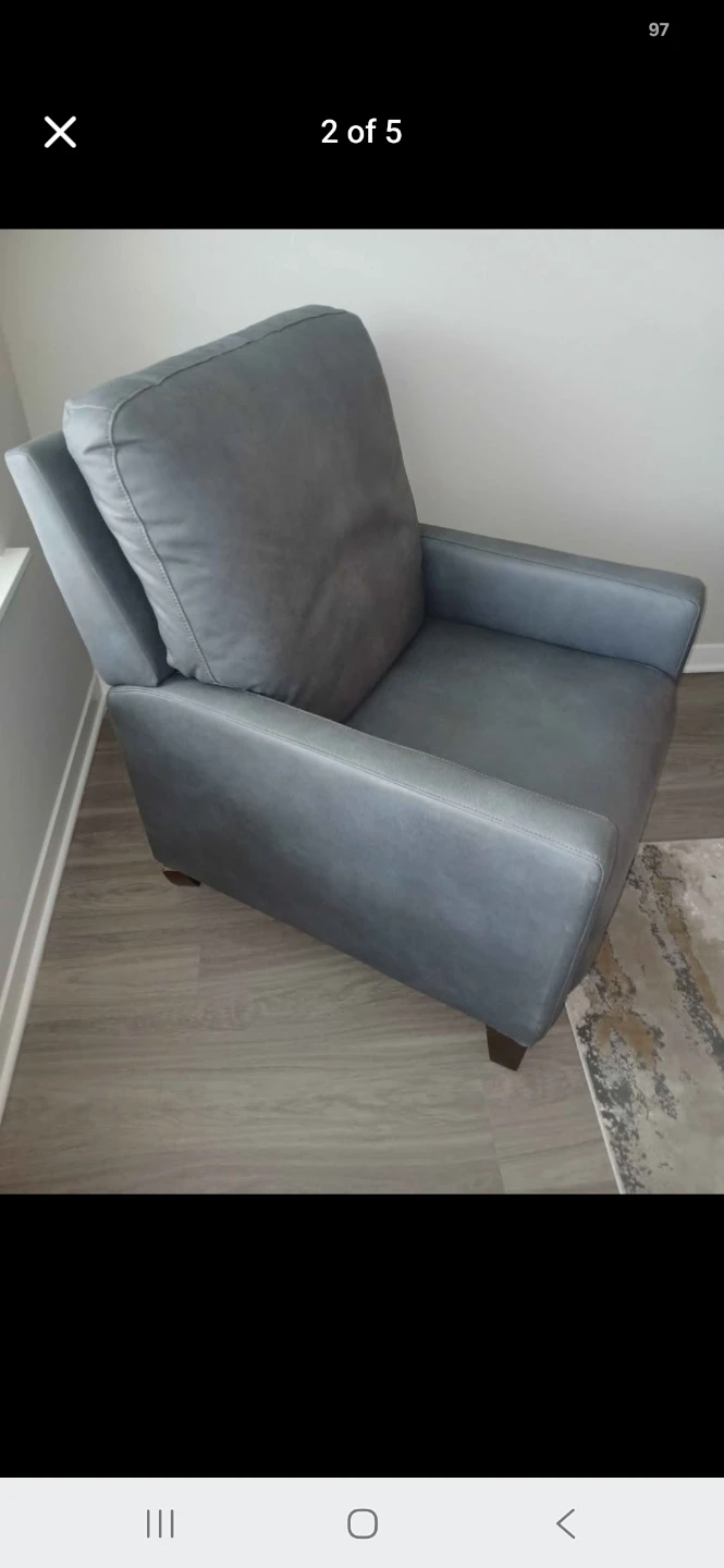 Gray Leather Recliner - photo 4