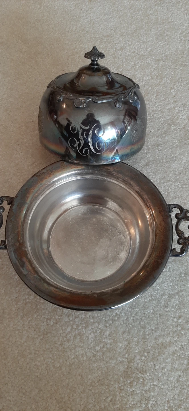 Vintage Poole Silver Co. Butter Dish - photo 2