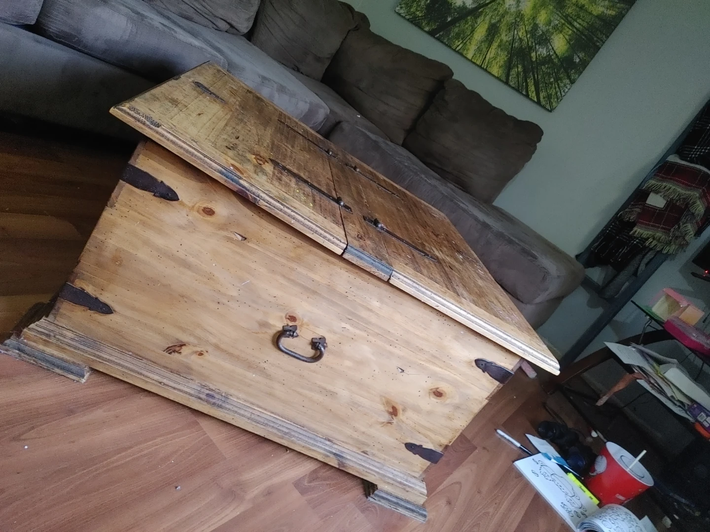 Rustic Wood Storage Chest - photo 2