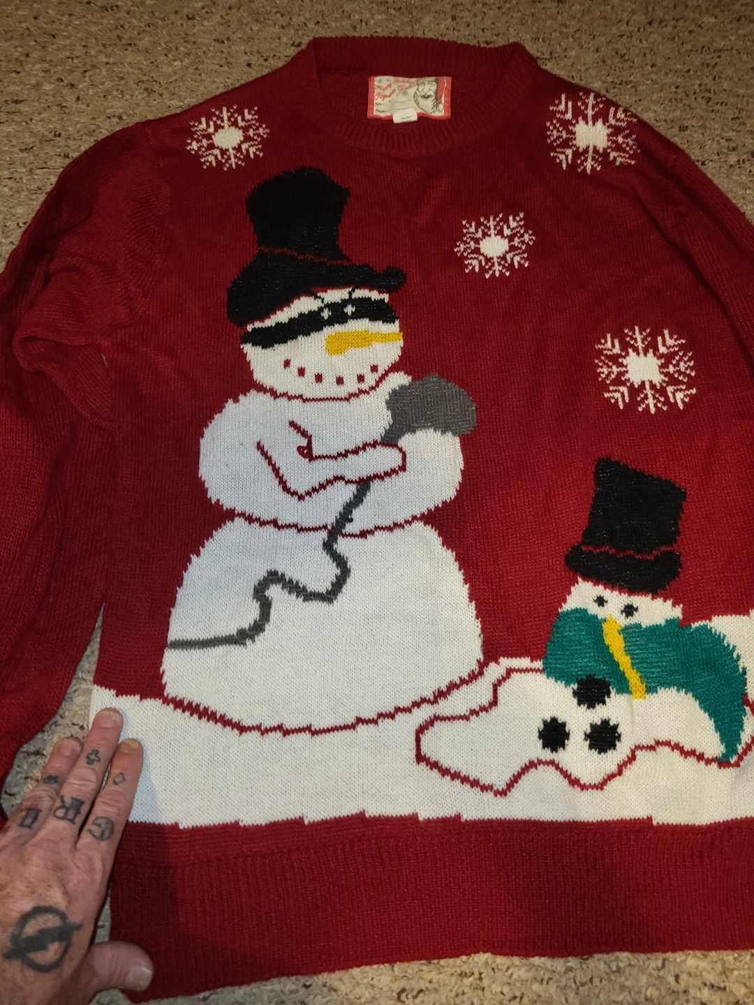 Holiday Time Red Snowman Christmas Sweater
