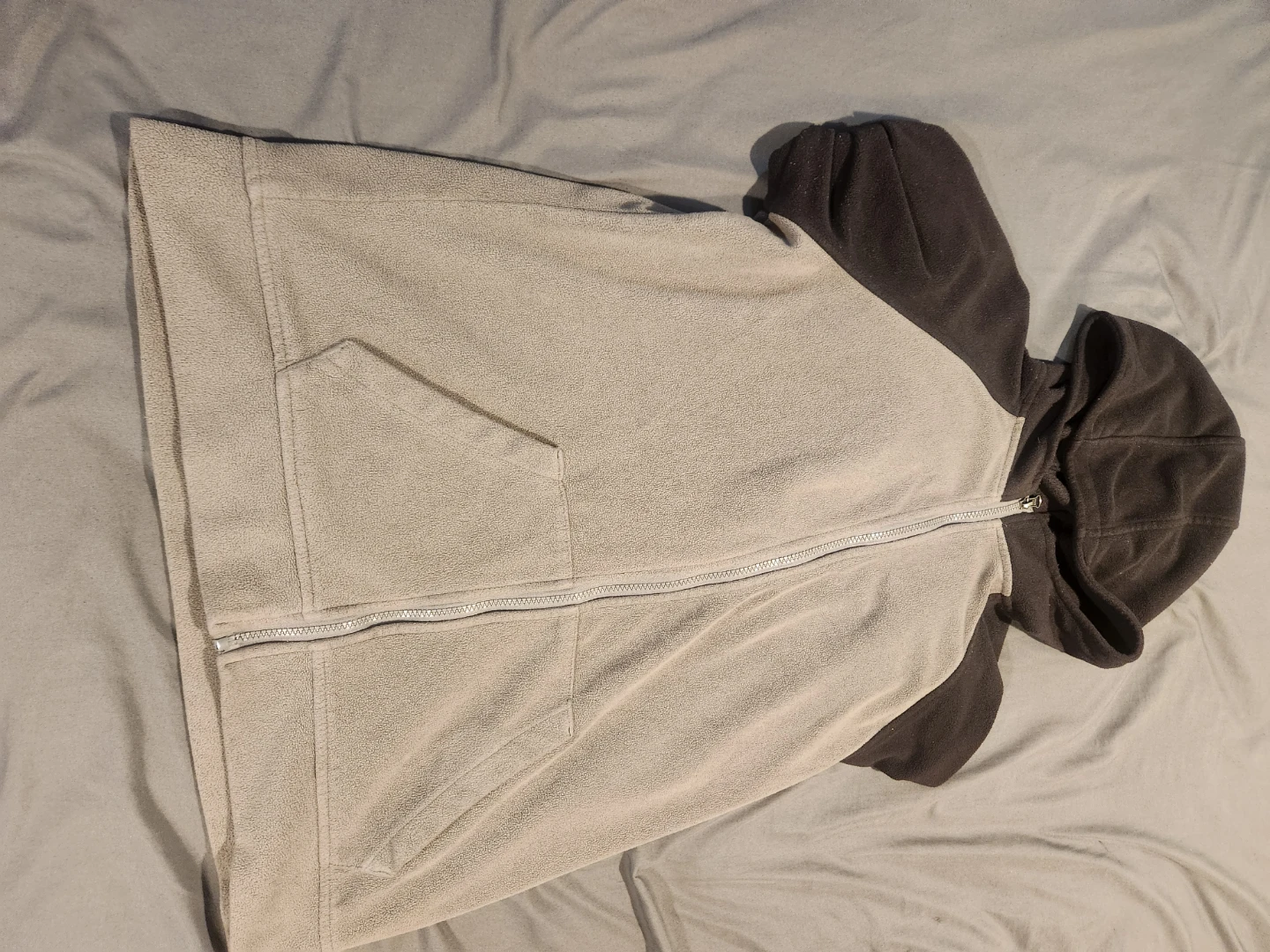 Two-Tone Zip-Up Fleece Hoodie