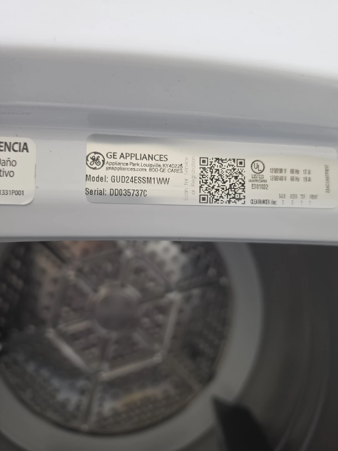 New GE 24in wide Laundry Center GUD24ESSM1WW - photo 4