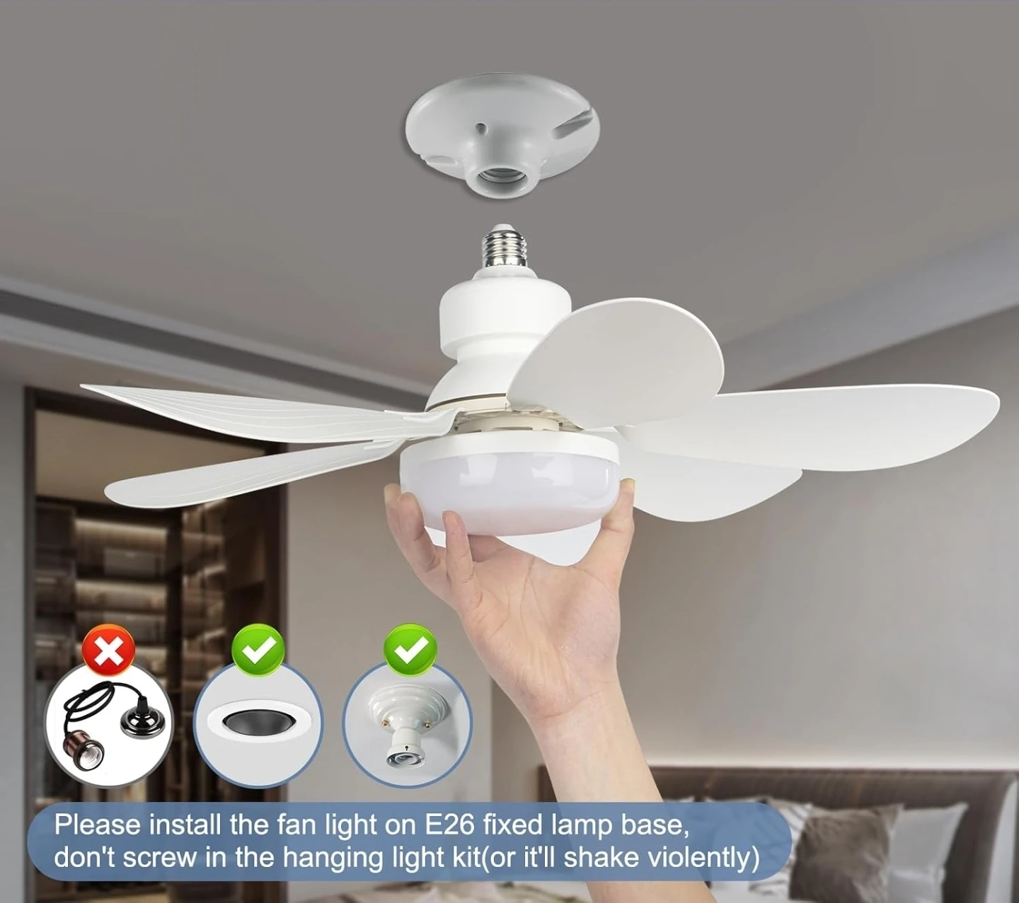 Flower Fan Light E26 Ceiling Fan with LED🏈 - photo 2
