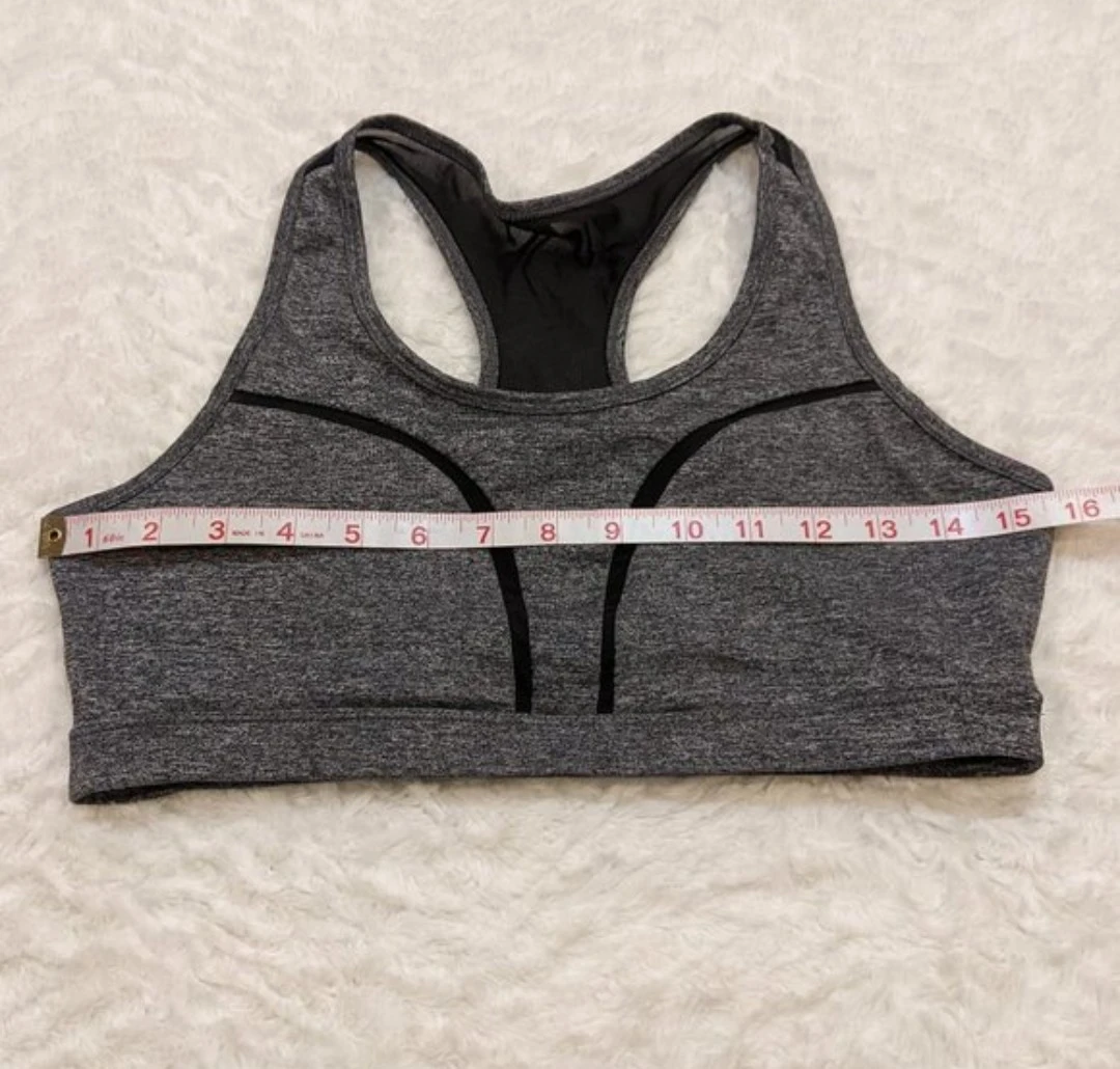 Forever 21 Sports Bra Gray & Black Mesh Size Medium - photo 4