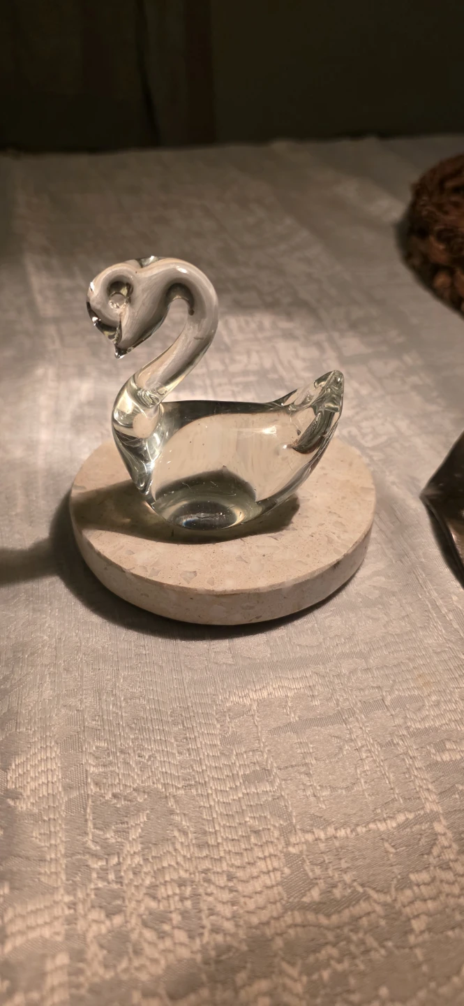 Clear Glass Swan Figurine
