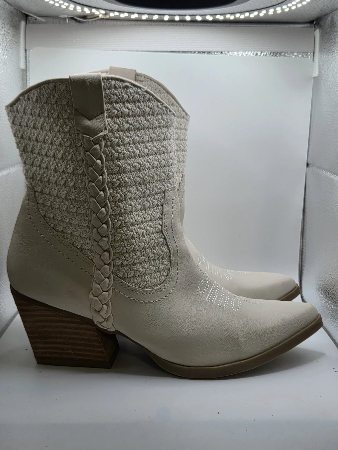 Cream Western Ankle Boots - photo 2