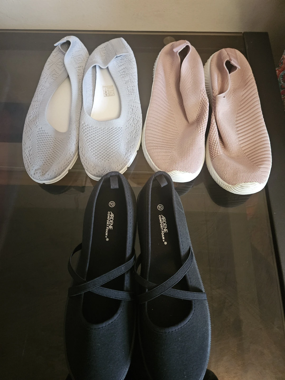 3 Pairs of  Comfort Foam Shoes Size 10