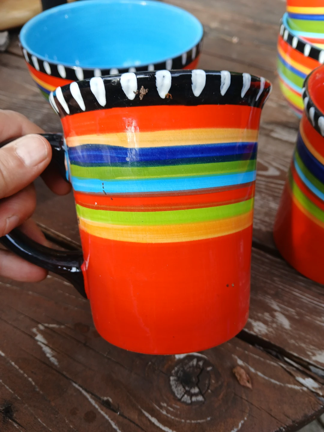 Set of 6 Multi-Coloured Ceramic Mugs and Bowls - photo 2