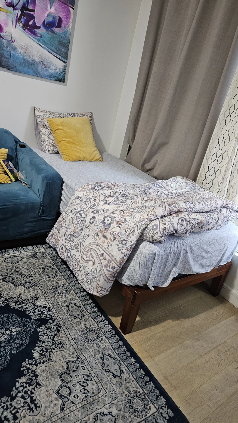 Wooden Twin Bed Frame with Slats