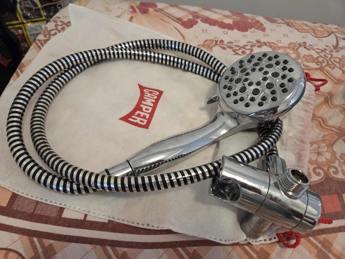 Chrome Shower Head with Hose and Holder - photo 2