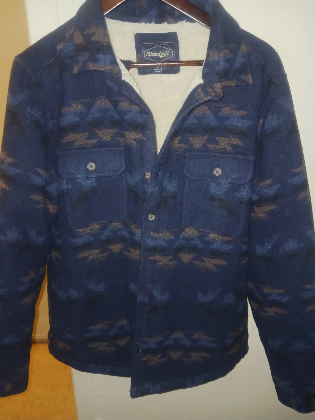 🏈 Thread & Supply Sherpa-Lined Flannel Shirt Jacket