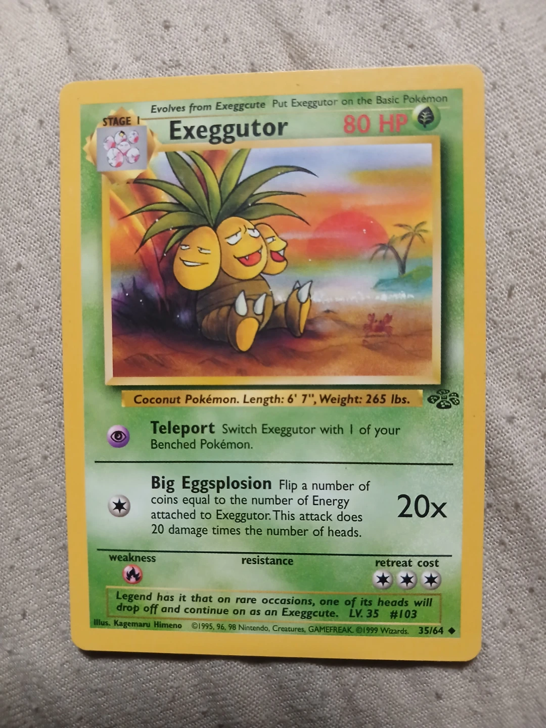 Exeggutor 35/64 1999 Pokémon Card