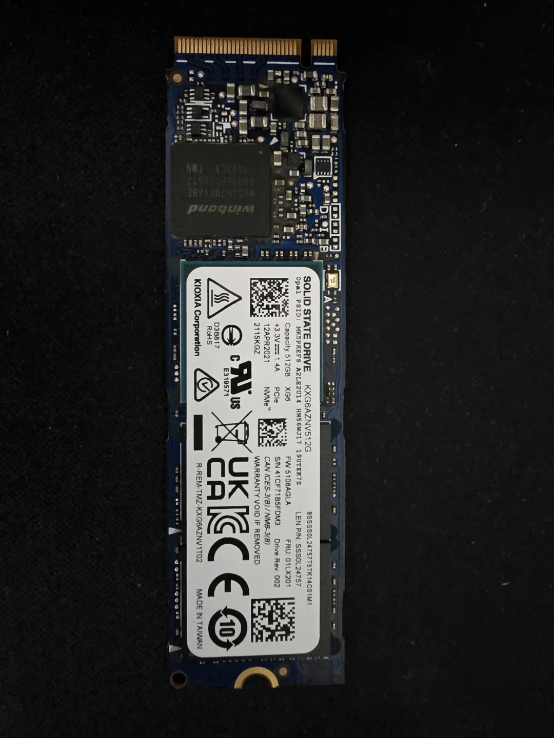 Kioxia 512GB NVMe M.2 SSD