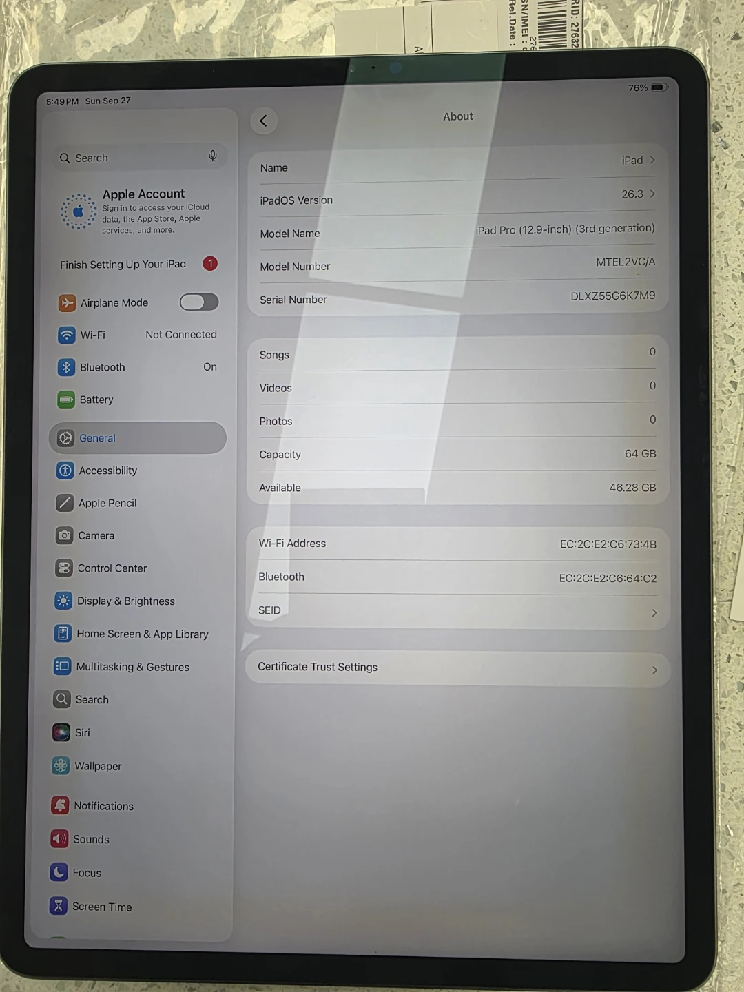 Apple iPad Pro 12.9-inch 3rd Gen 64GB Wi‑Fi + Cellular - photo 4