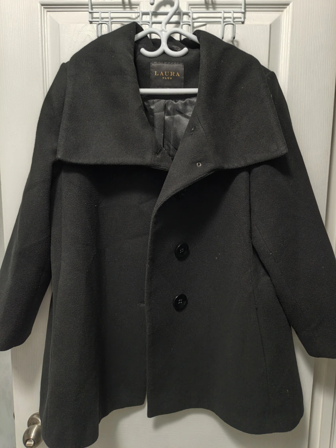 Laura Plus Black Wool-Blend Coat