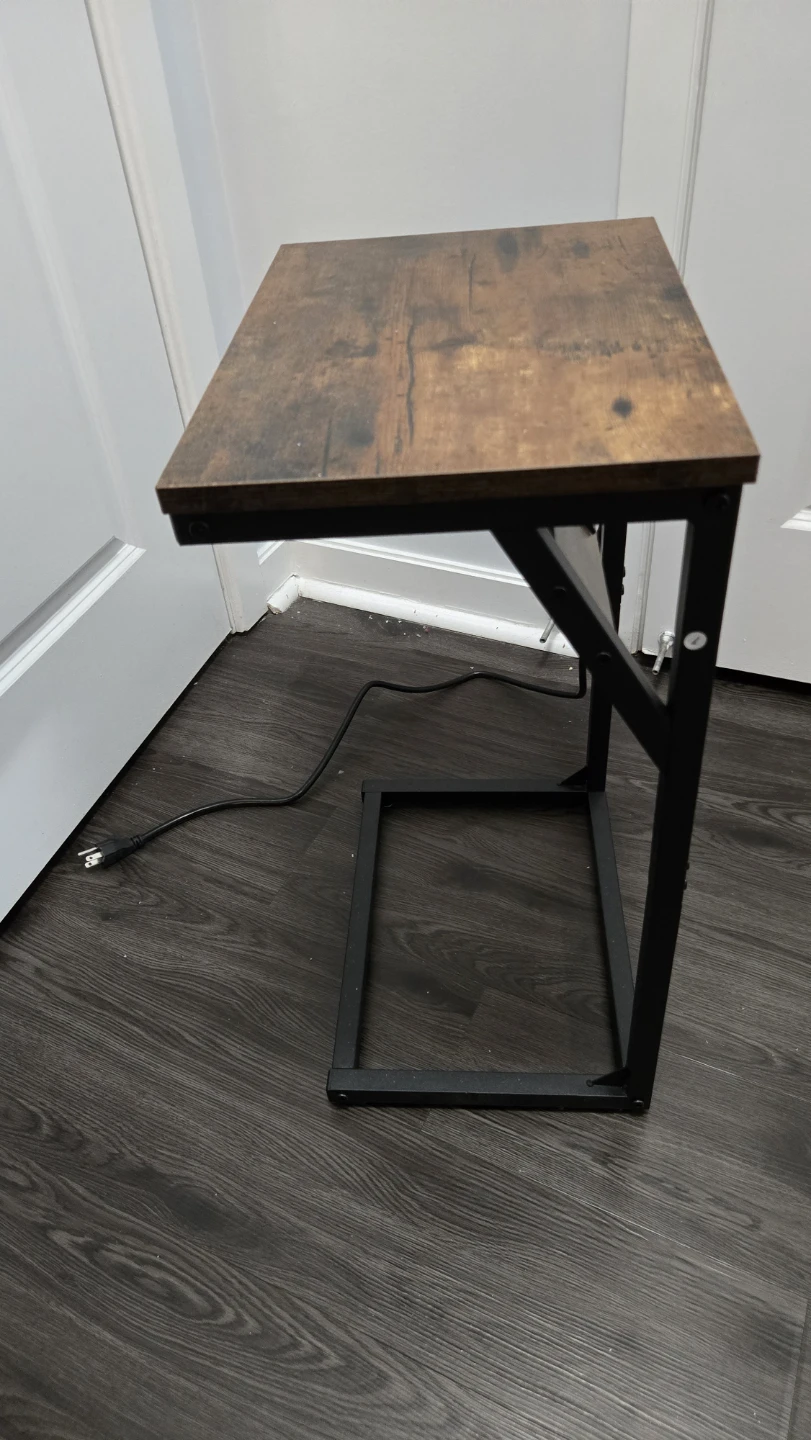 Rustic Side Table with Charging Station - photo 2