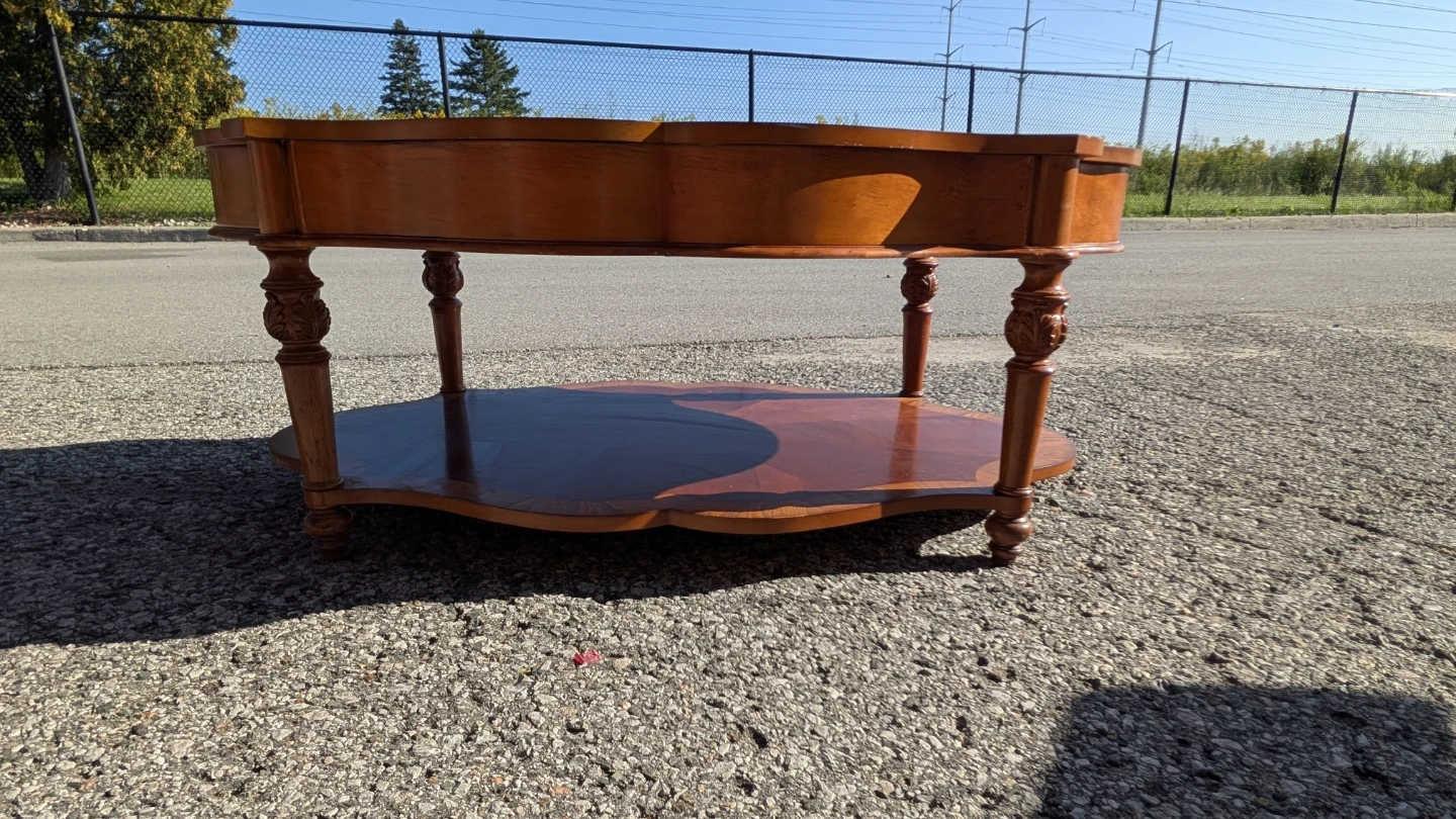 Vintage Wooden Coffee Table with Drawer - photo 3
