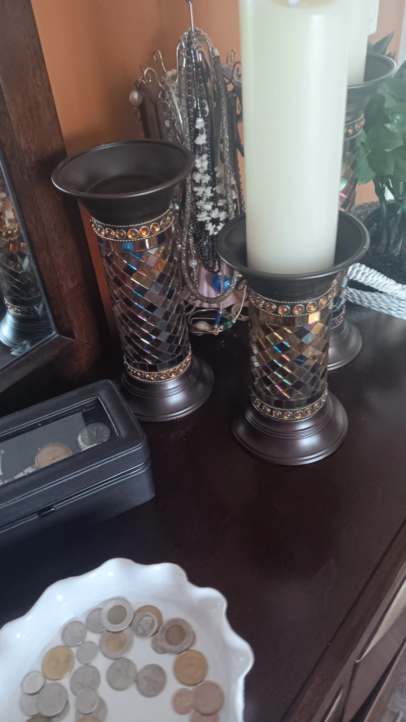 Set of 3 Mosaic Candle Holders from partylite - photo 3