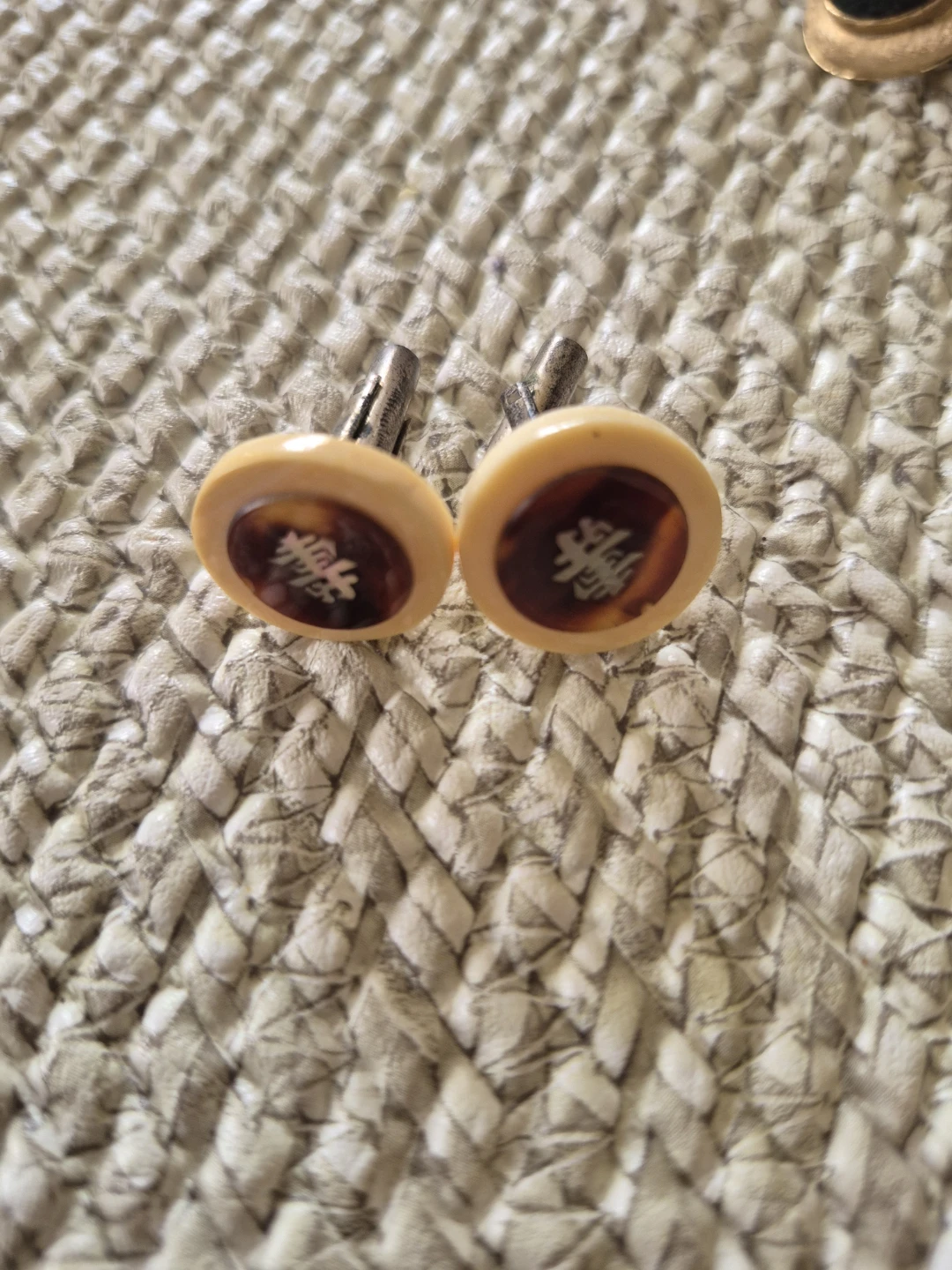 Vintage Faux Tortoiseshell Cufflinks - photo 2