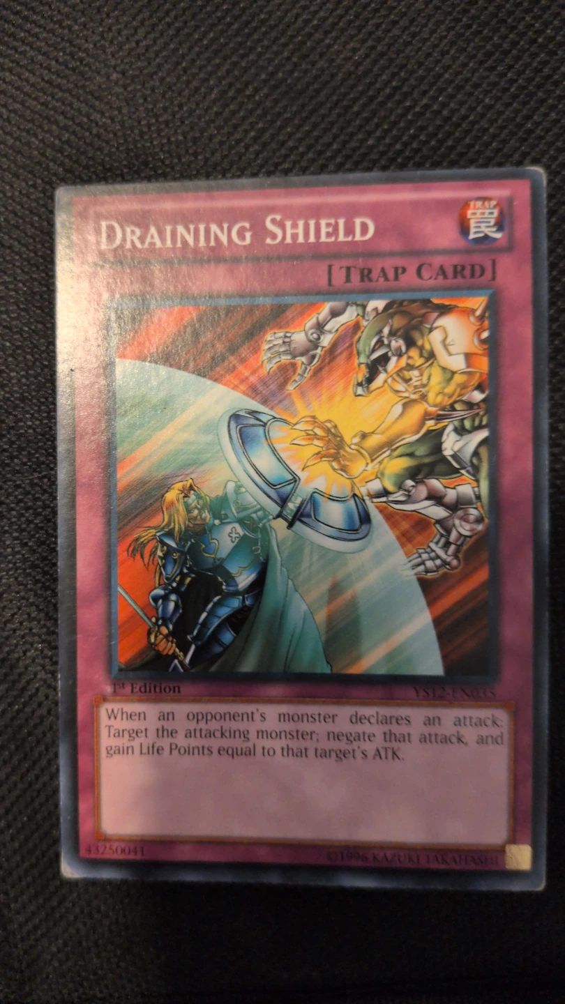 Yu-Gi-Oh! Draining Shield 1st Edition Trap Card