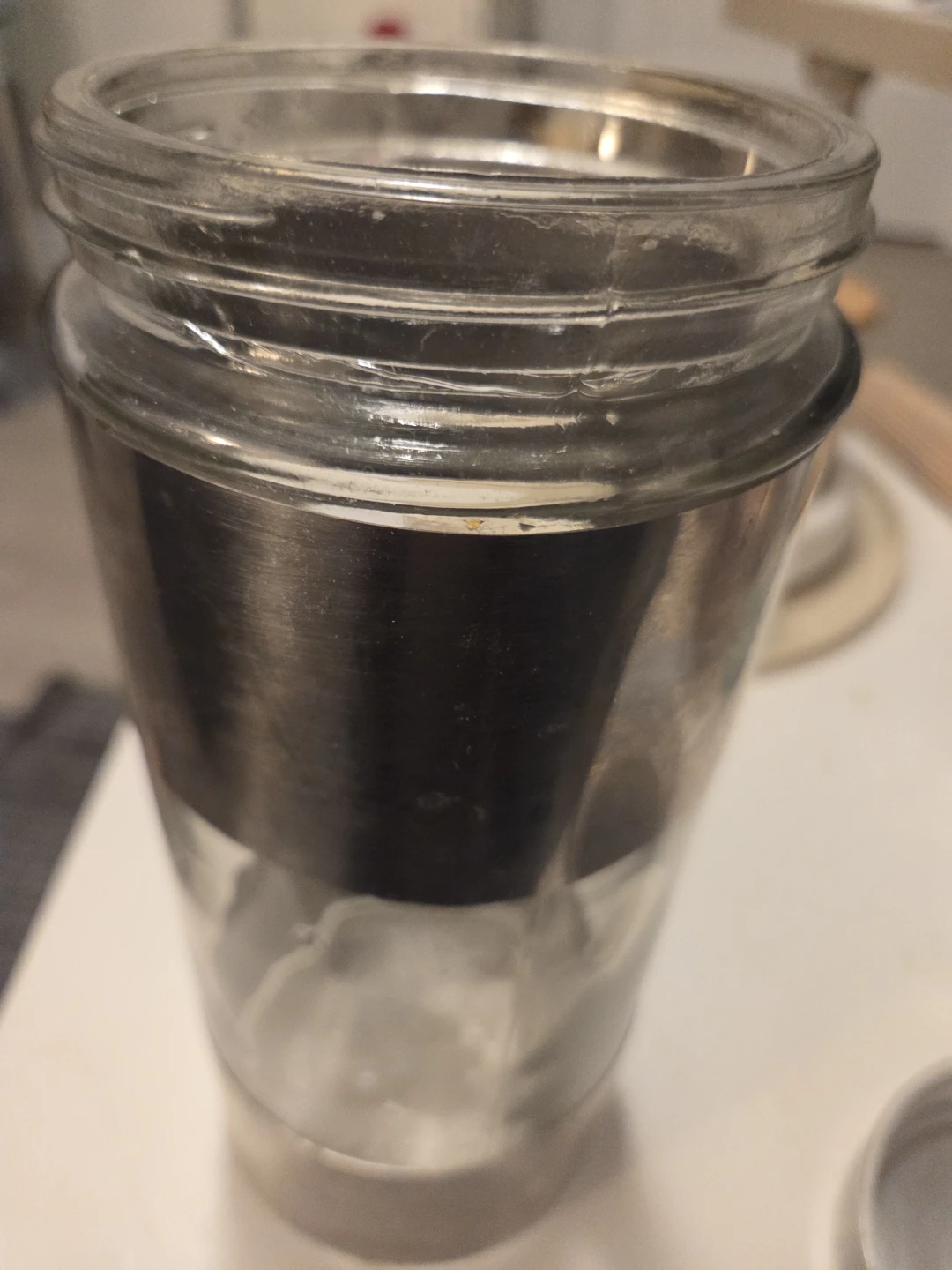 Glass storage canister with stainless steel accents - photo 3