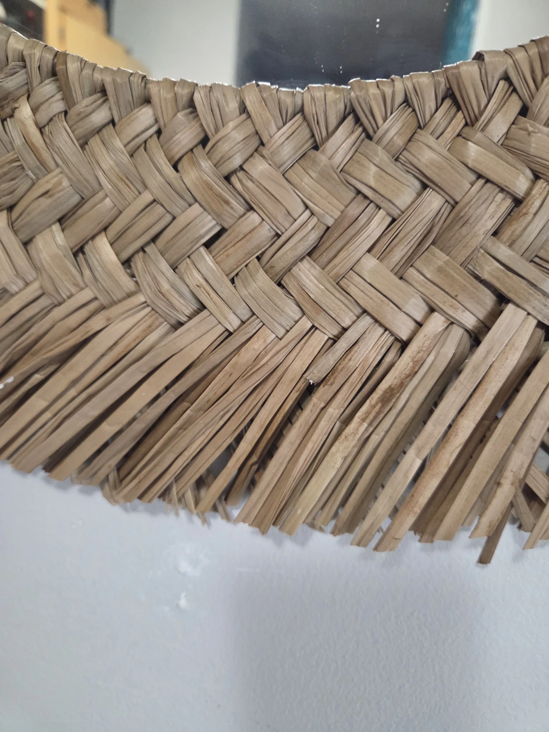 Woven Rattan Round Wall Mirror - photo 2