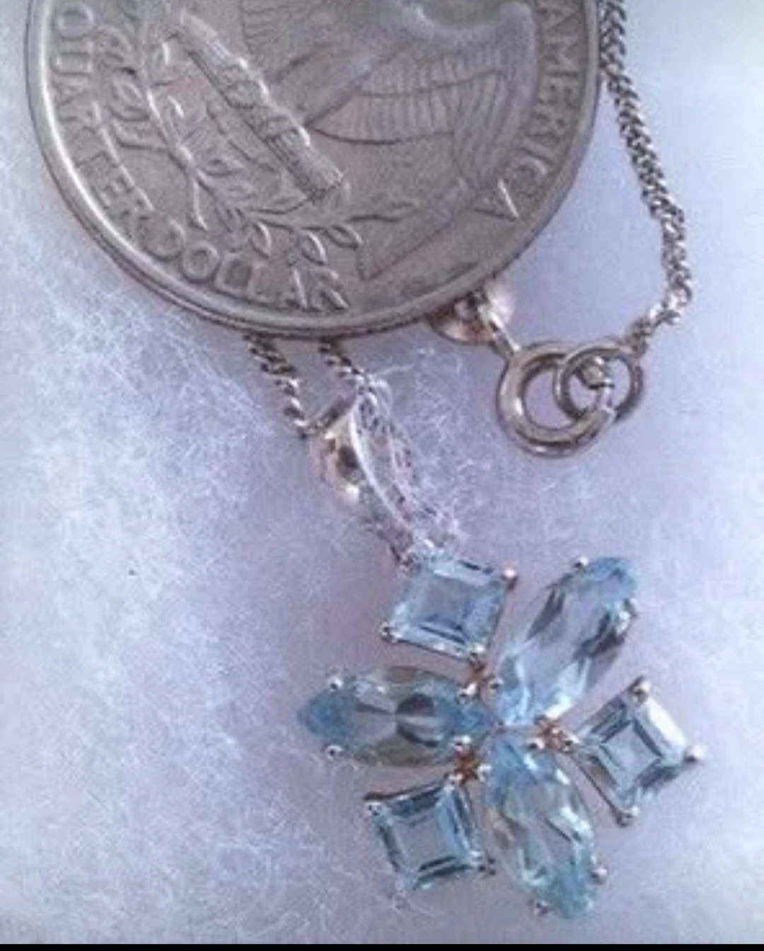 Genuine Blue Topaz Sterling Silver Necklace